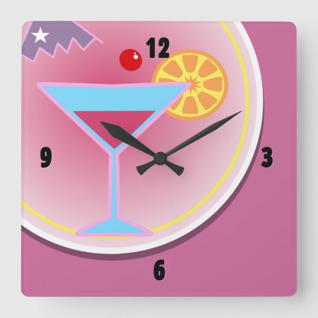 Horloge murale de l'heure du cocktail de nuit (Recto)