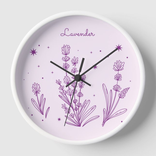 Horloge murale de l'illustration de la lavande à m (Recto)