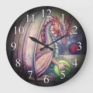 Horloge murale de l'Imaginaire perche de Dragon