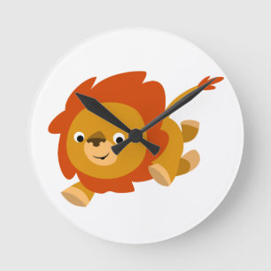 Horloge murale de Lion Cartoon Rapide