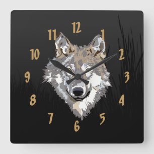 Horloge murale de loup solitaire