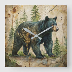 Horloge murale de l'ours des bois