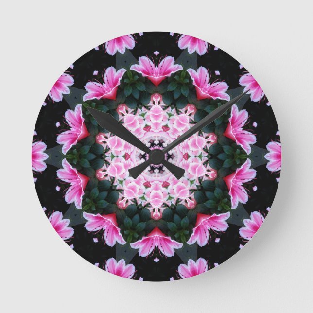 Horloge murale de mandala de fleur (Recto)
