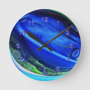 Horloge murale de marbre bleue d'Aggie