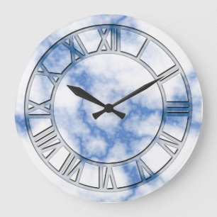 Horloge murale de marbre bleue d'impression