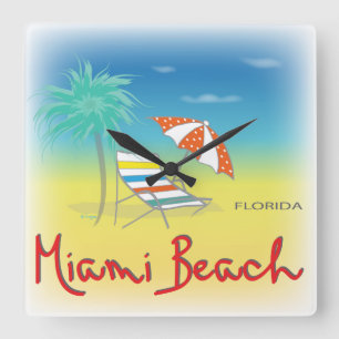 Horloge murale de Miami Beach, Floride Palm