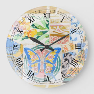 Horloge murale de mosaïques de Guell de parc