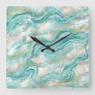 Horloge murale de Motif en marbre turquoise