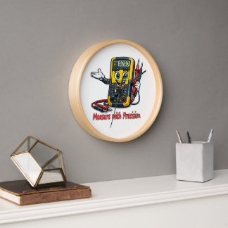 Horloge murale de multimètre de dessin animé avec