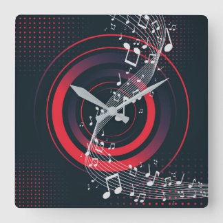 Horloge murale de musique moderne - Beats rouges e