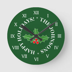 Horloge murale de Noël personnalisée pour les f