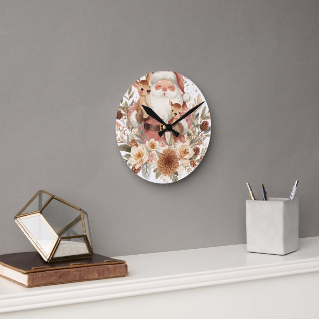 Horloge murale de Noël Santa | Maison de vacances  (Bureau)