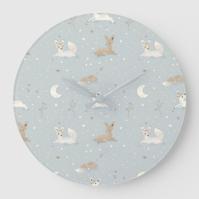 Horloge murale de nuit de faon endormi (Recto)