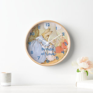 Horloge murale de nurserie vintage Beatrix Potter