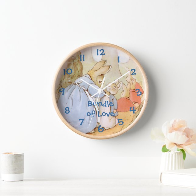 Horloge murale de nurserie vintage Beatrix Potter (Maison)