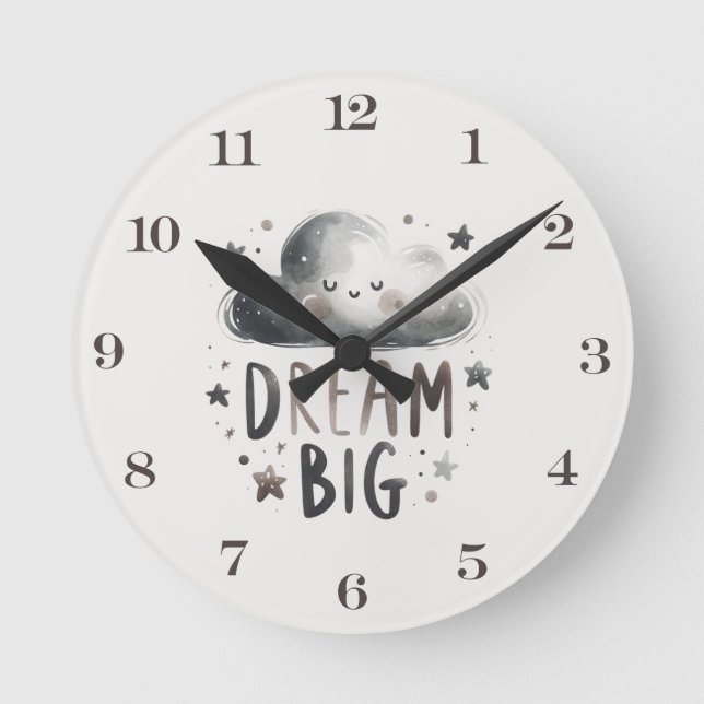 Horloge murale de nursery Cloud and Stars Dream Bi (Recto)