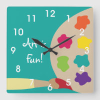 Horloge murale de palette de peinture d'art
