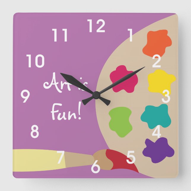 Horloge murale de palette de peinture d'art - (Recto)