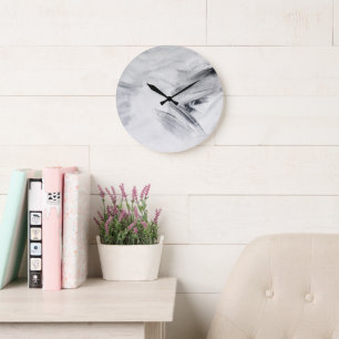 Horloge murale de peinture blanche en acrylique ro