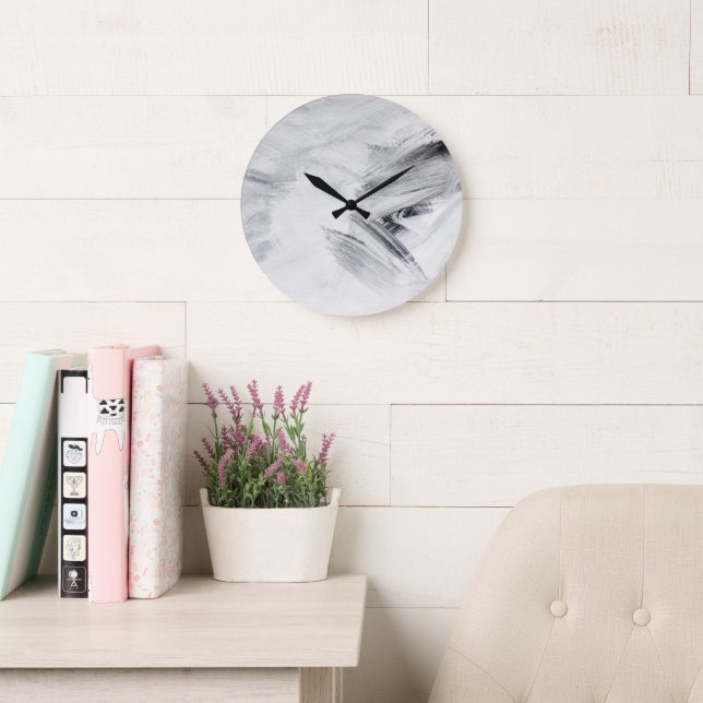 Horloge murale de peinture blanche en acrylique ro (Salle de lecture)