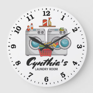 Horloge murale de Personalizable de buanderie