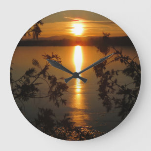 Horloge murale de photo de coucher du soleil de