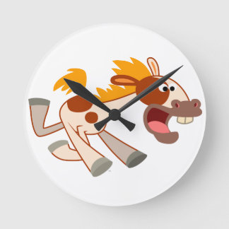 Horloge murale de Pinto Horse Cartoon Animé