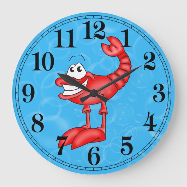 Horloge murale de poisson de homard drôle (Recto)