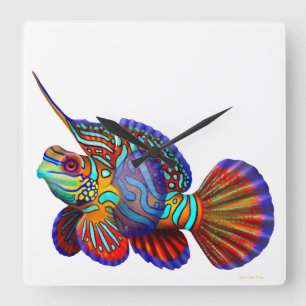 Horloge murale de poissons de Dragonet Goby de