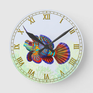 Horloge murale de poissons de Dragonet Goby de