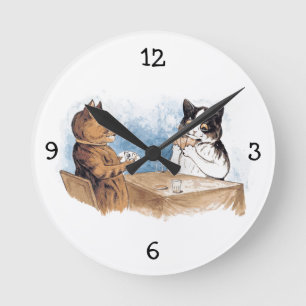Horloge murale de Poker Kitties