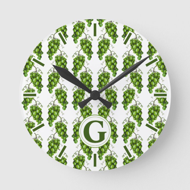 Horloge murale de raisins verts (Recto)