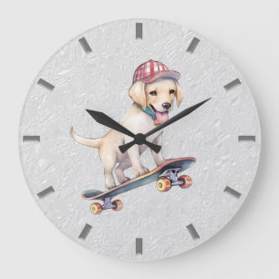 Horloge murale de récupération de Labrador aquarel