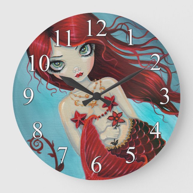 Horloge murale de Ruby Mermaid Imaginaire (Recto)