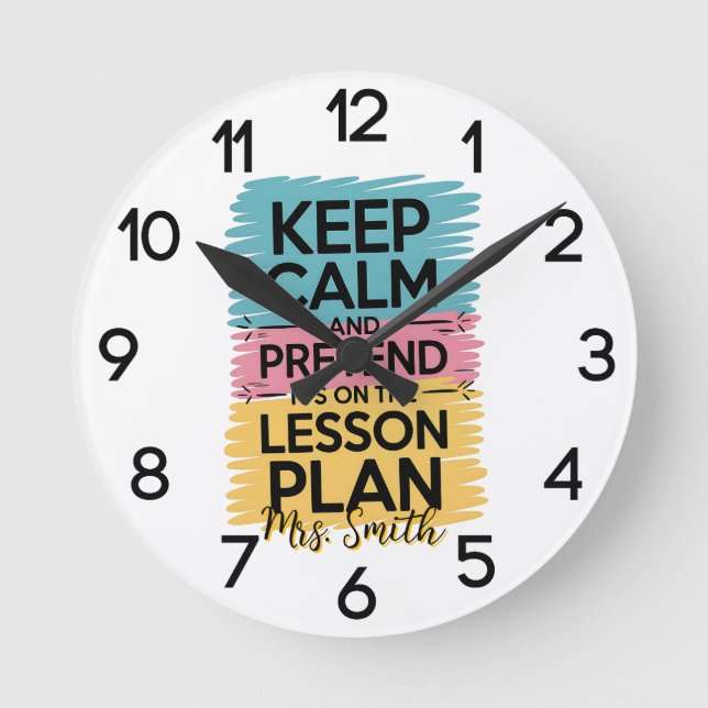 Horloge murale de salle de classe « Garder son cal (Recto)