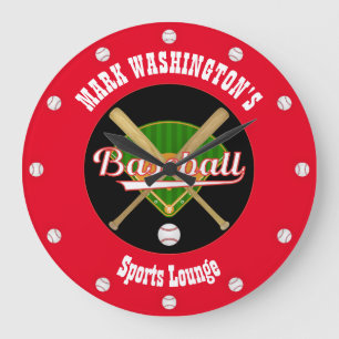 Horloge murale de salon de baseball