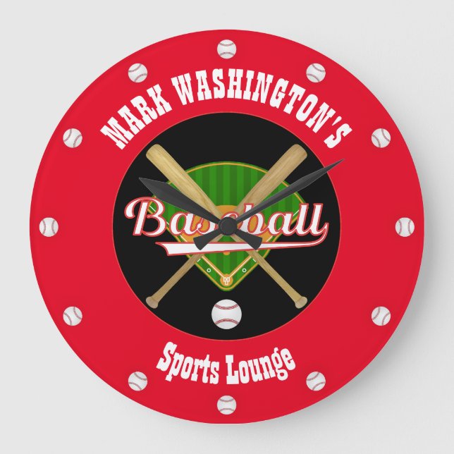 Horloge murale de salon de baseball  (Recto)