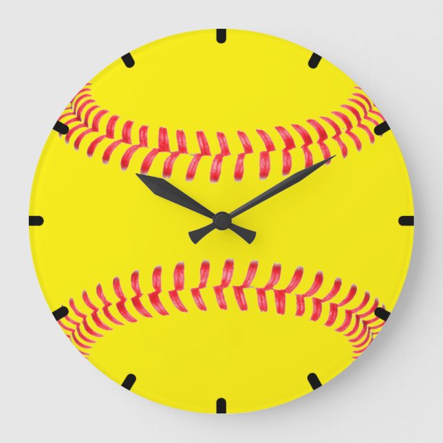 Horloge murale de softball personnalisée (Recto)