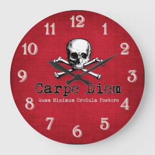 Horloge murale de style gothique Carpe Diem