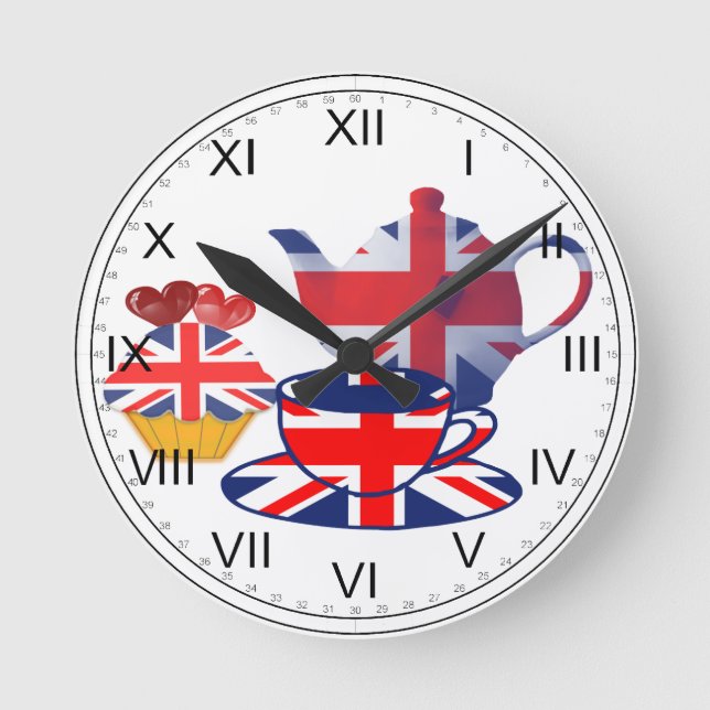Horloge murale de Thé-temps d'Union Jack (Recto)