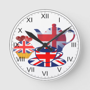 Horloge murale de Thé-temps d'Union Jack