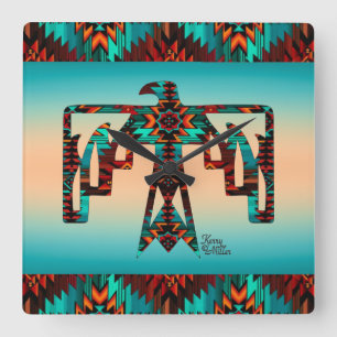 Horloge murale de Thunderbird Tribal
