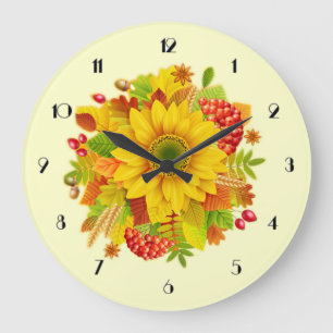 Horloge murale de tournesol d'automne