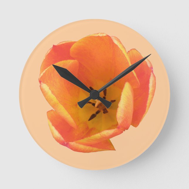 Horloge murale de Tulipe orange (Recto)
