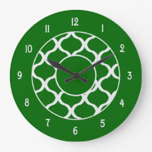 Horloge murale de vert vert et de blanc