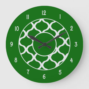 Horloge murale de vert vert et de blanc