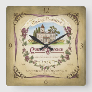 Horloge murale de vin Cabernet sauvignon