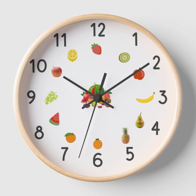 « Horloge murale décorative de cuisine aux fruits  (Recto)