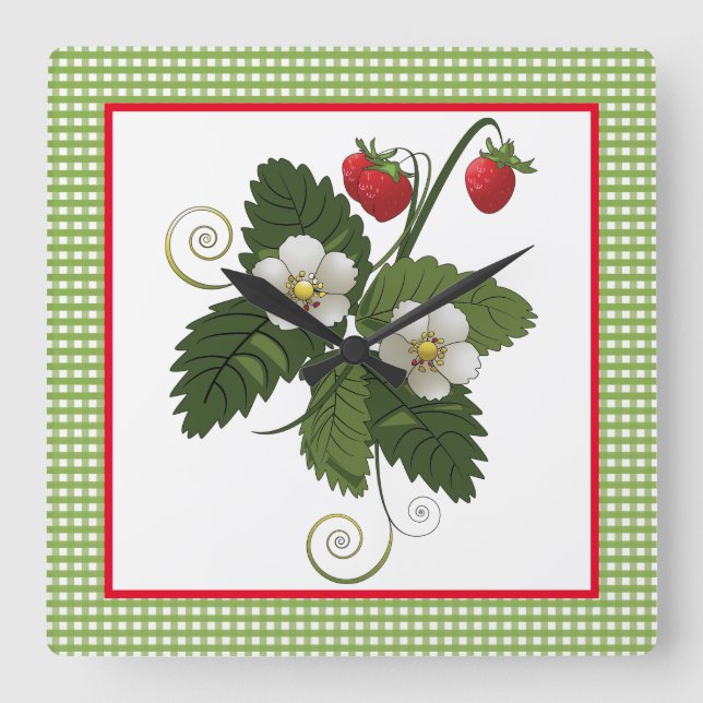 Horloge murale décorative en forme de fraise pour  (Recto)
