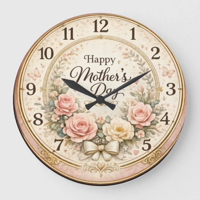 Horloge murale décorative florale pour la fête des (Recto)